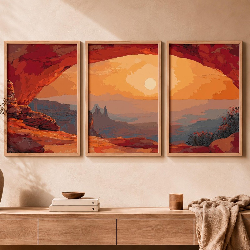 3PCS Desert Canyon Sunset Canv - Live Rock 评论和价格