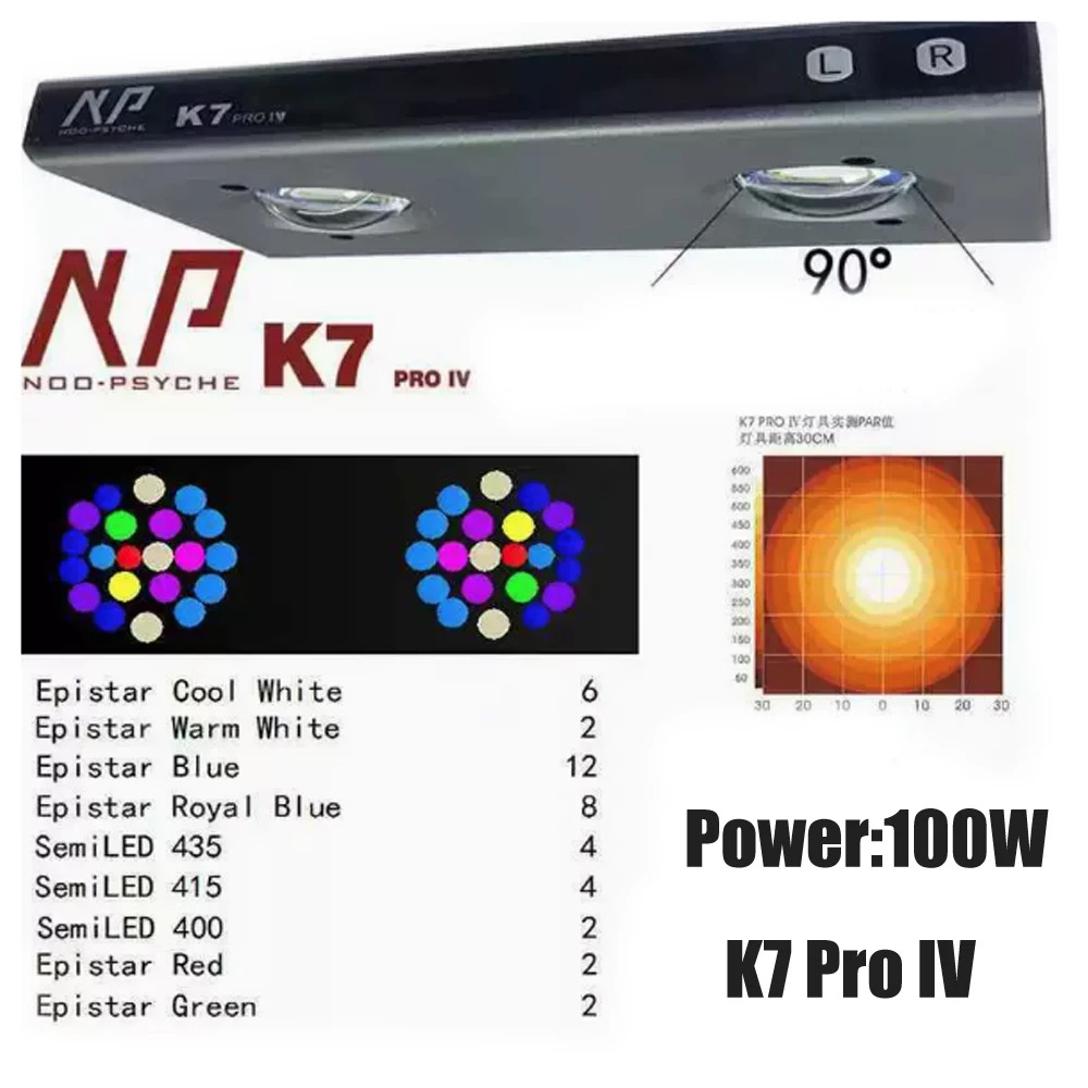 Noopsyche NP K7Pro IV 100W App - Reef Lighting 评论和价格